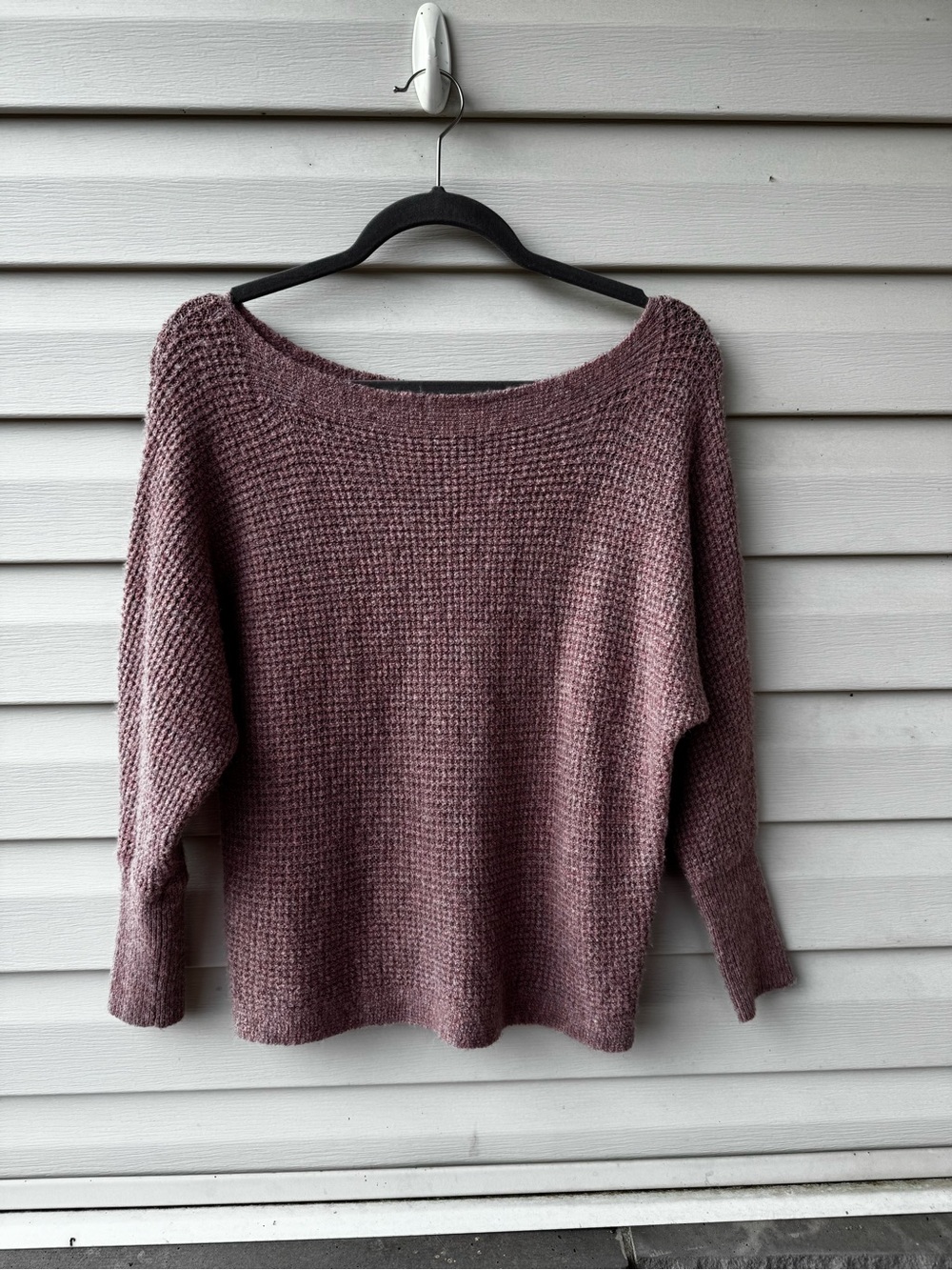 Maurices Dusty Mauve Off-Shoulder Knit Sweater